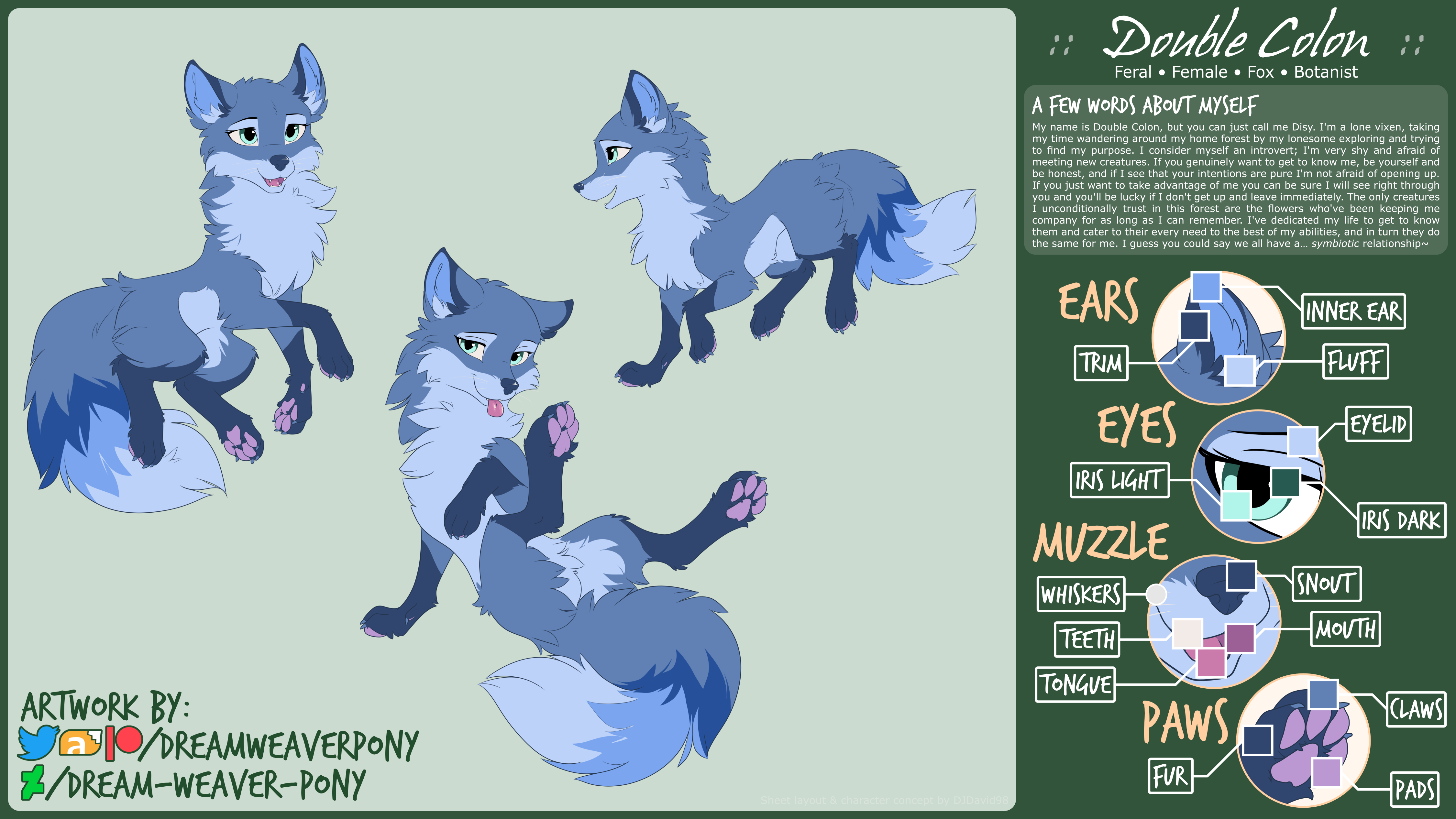 Double Colon Reference Sheet Feral Fox